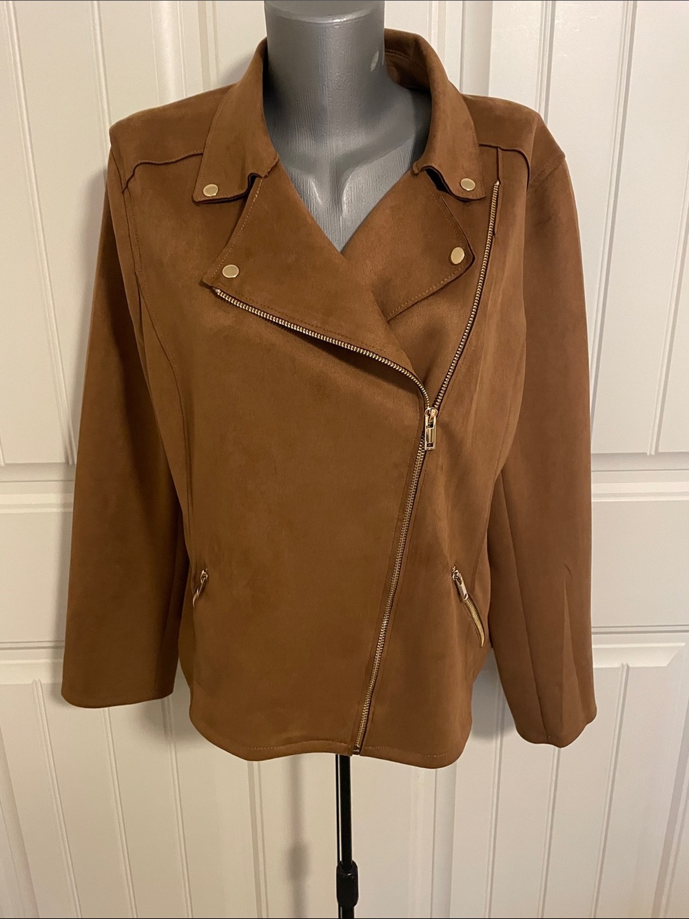 Philosophy Brown Suede Moto Jacket